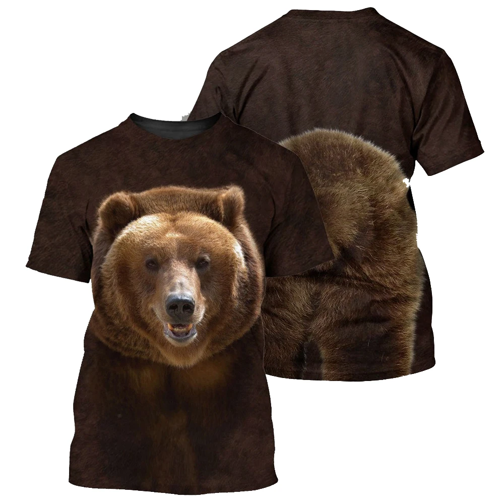 Cute Bear 3D Print Summer T Shirt