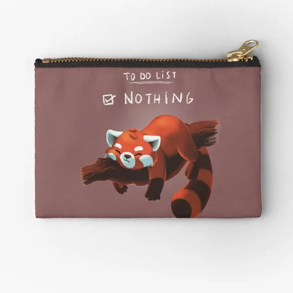 

Red Panda Day To Do List Nothing Cut Zipper Pouches Women Men Panties Packaging Wallet Pure Storage Socks Coin Pocket Underwear