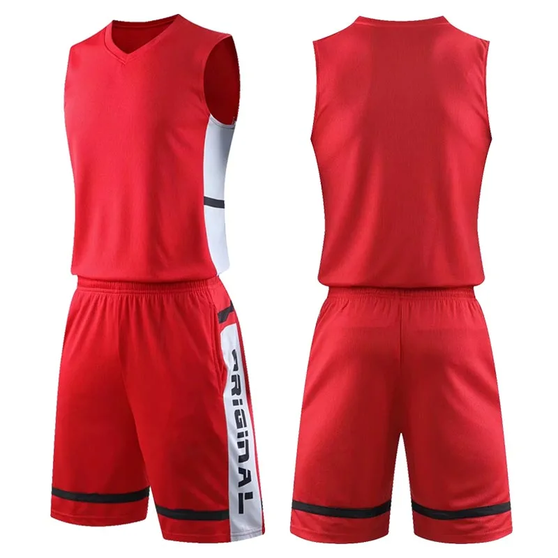 Sportswear Men Basketball Jerseys Uniforms Breathable Youth Basketball Jerseys Sleeveless College Running Set