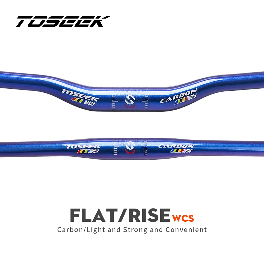 

TOSEEK WCS MTB Carbon Handlebar Ultralight Straight Dazzle Blue Purple Bicycle Handlebars Mountain Bike Flat Bar Cycling Parts