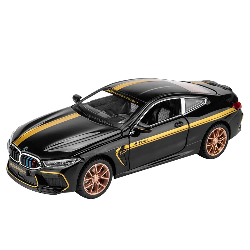 1:24 Scale Simulation BMW M8 Thunder Edition Alloy Die-casting Car Model  Pull Back Sound And Light Music Kids Toys 1 24 scale simulation bmw m8 thunder edition alloy die casting car model pull back sound and light music kids toys