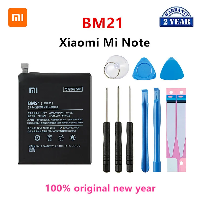 

Xiao mi 100% Orginal BM21 3000mAh Battery For Xiaomi Mi Note BM21 3GB RAM 5.7" High Quality Phone Replacement Batteries +Tools