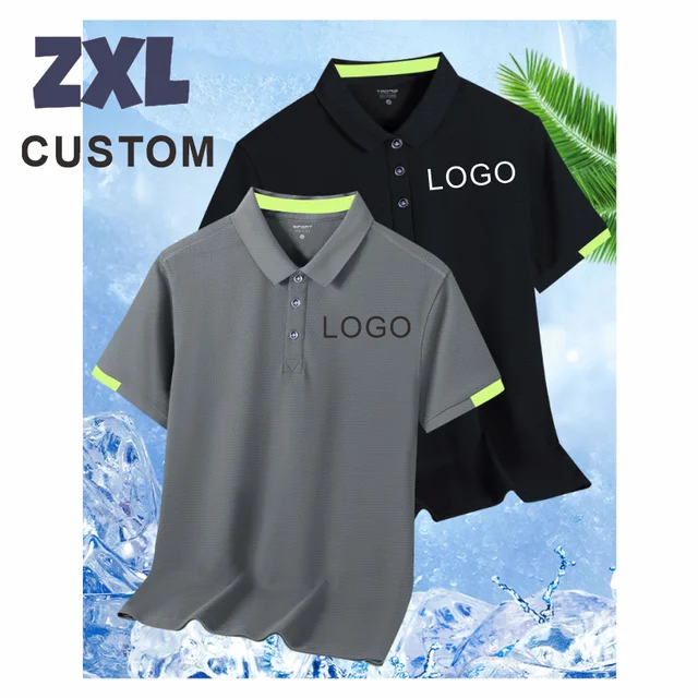 ZXL-Polo de sport à manches courtes, logo personnalisé, conception de marque d'entreprise, broderie imprimée, revers respirant, séchage rapide 1