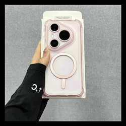 Four Corners Anti - Shock PC Hard Case with Wireless Charging Capability and Translucent Design for Huawei Pura 80 (Pink)