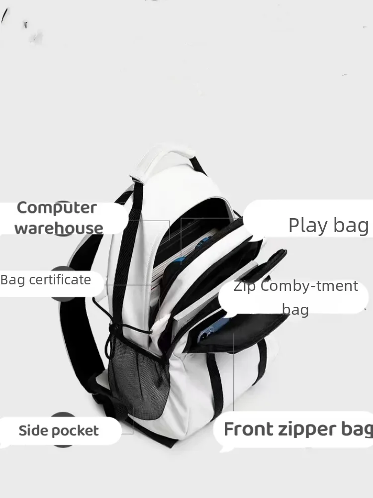 Advanced Schoolbag Leisure Shoulder Bag Waterproof PU Computer Bag for Boys and Girls New ins Backpack