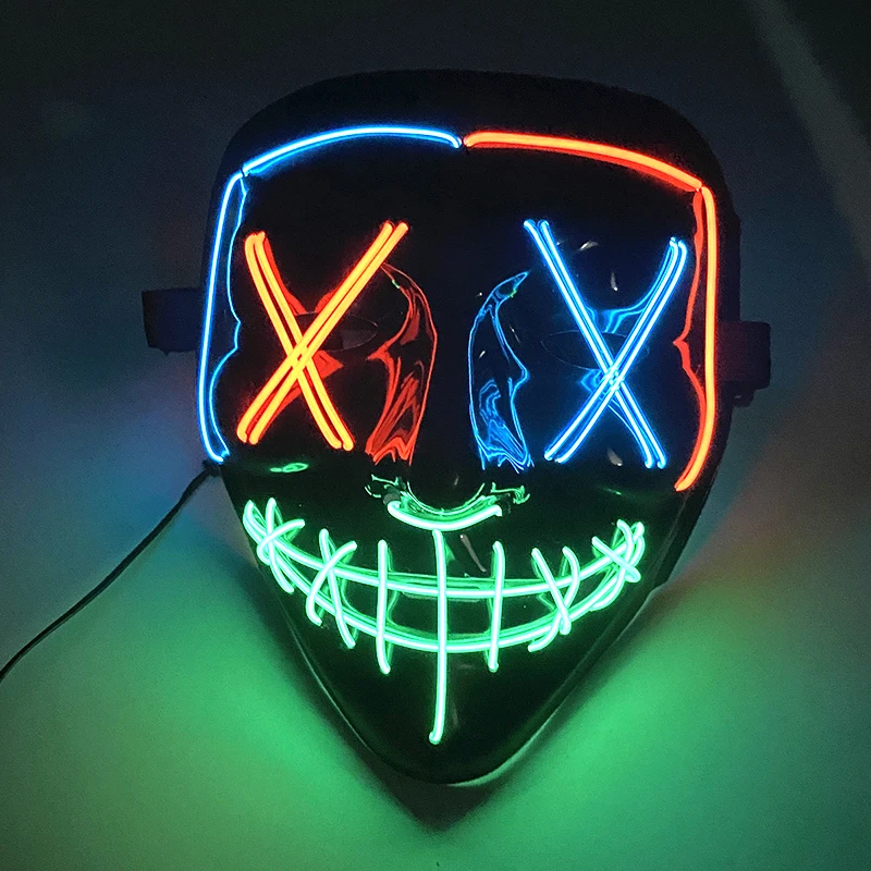New Design Luminous Halloween LED Purge Mask Neon Light Up Party Mask