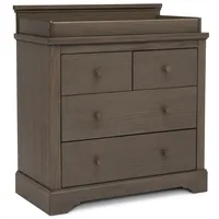 Simmons Kids Paloma 4 Drawer Dresser with Changing Top and Interlocking Drawers - Greenguard Gold Certified, Rustic Grey 1