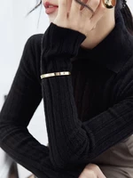 New Polo Collar Women's Knitted Sweater Long Sleeve Slim Fit Pullovers for Women Autumn Winter Sweaters Soft Warm Bottoming Tops - Image 5