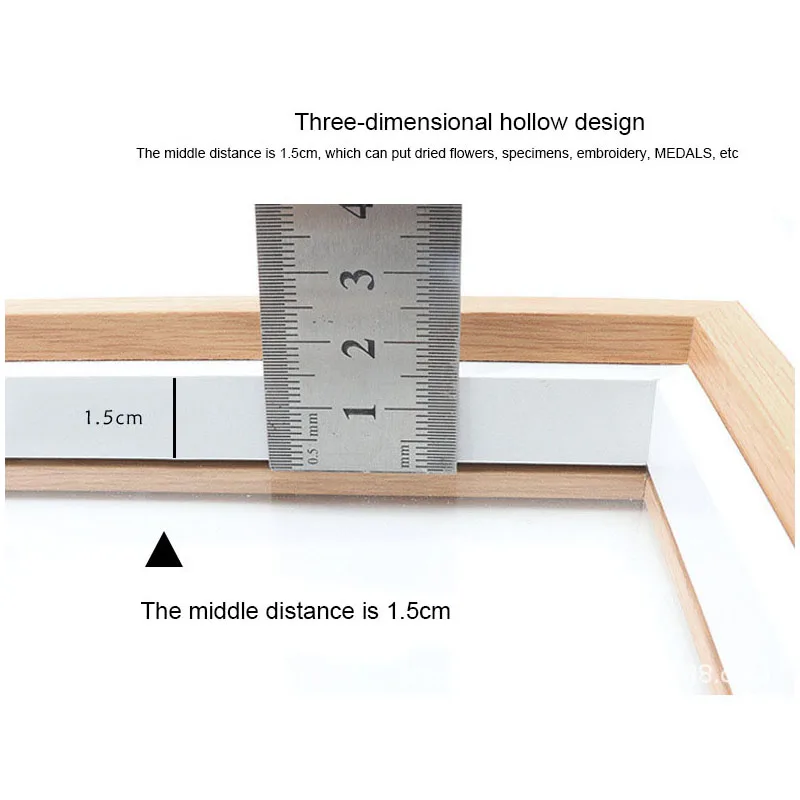 벽걸이 나무 사진 프레임, 내부 깊이 1.5cm, 13x18, 15x20 거실 디스플레이용, 7 인치, 8 인치, 1 개