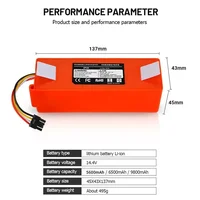 Vacuum Cleaner Battery Replacement for Xiaomi Roborock S50 S51 S55 T60 E352-00 S502-00 C10 E20 E35 14.4V 5.2AH SC Batteries 2