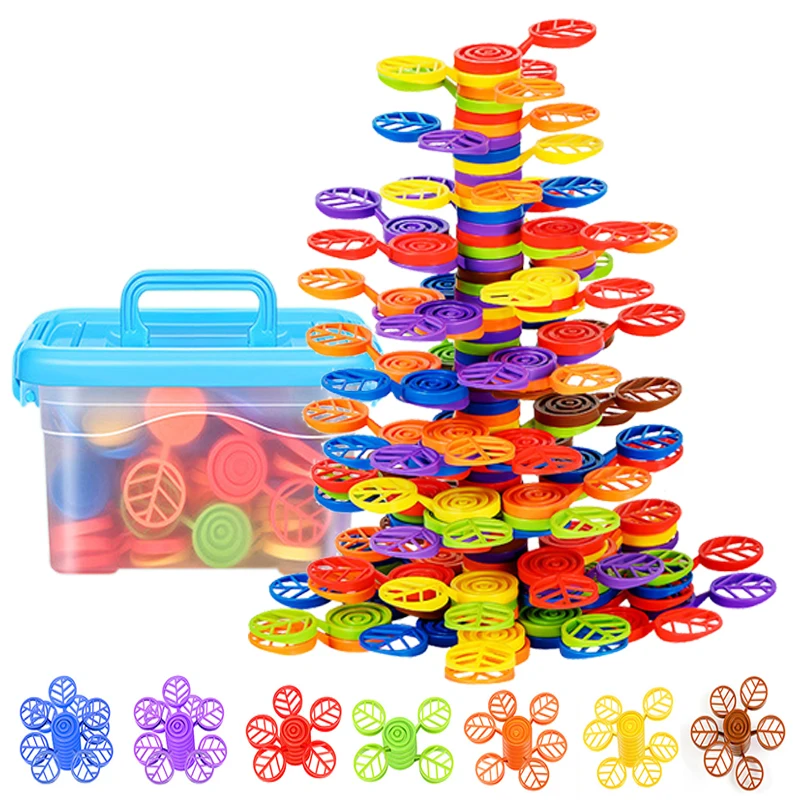 Rainbow Balance Tree Stacking Blocks Montessori Parish Education Games Fine Motor Skills Toys Sensory Integration for Children building block toys building block toy
