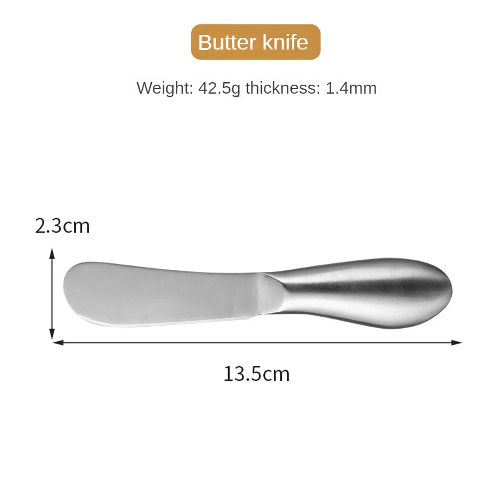Description Picture 6 of itemStainless Steel Butter Knife Pizza Hole Cheese Dessert Jam Knife Cutlery Creme Knives Breakfast Toast Bread Knife Kitchen Tools