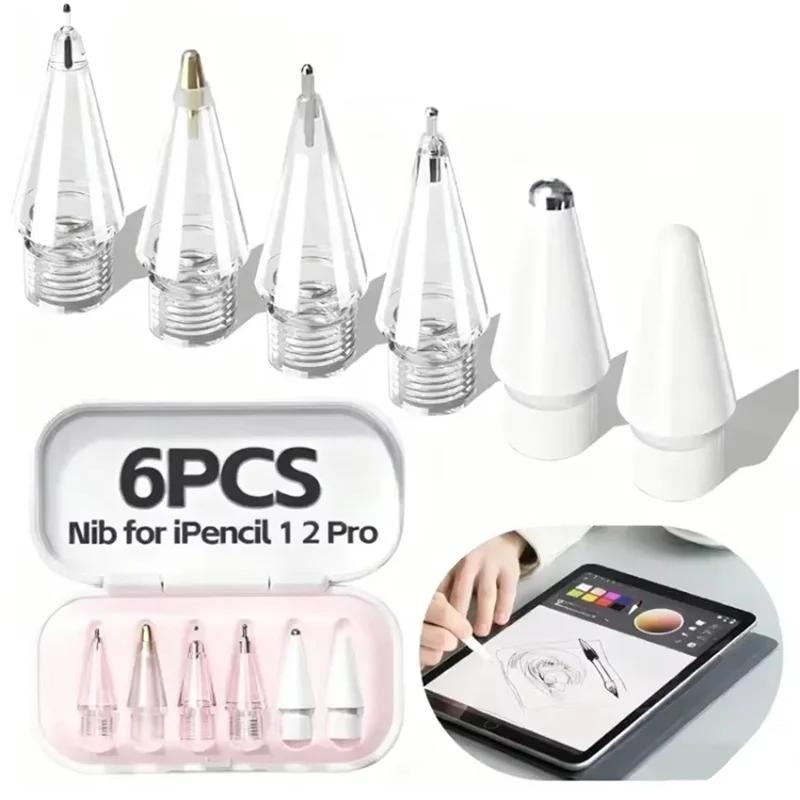 Premium Wear-Resistant Transparent Metal Pencil Nibs (4/6-Pack Set)
