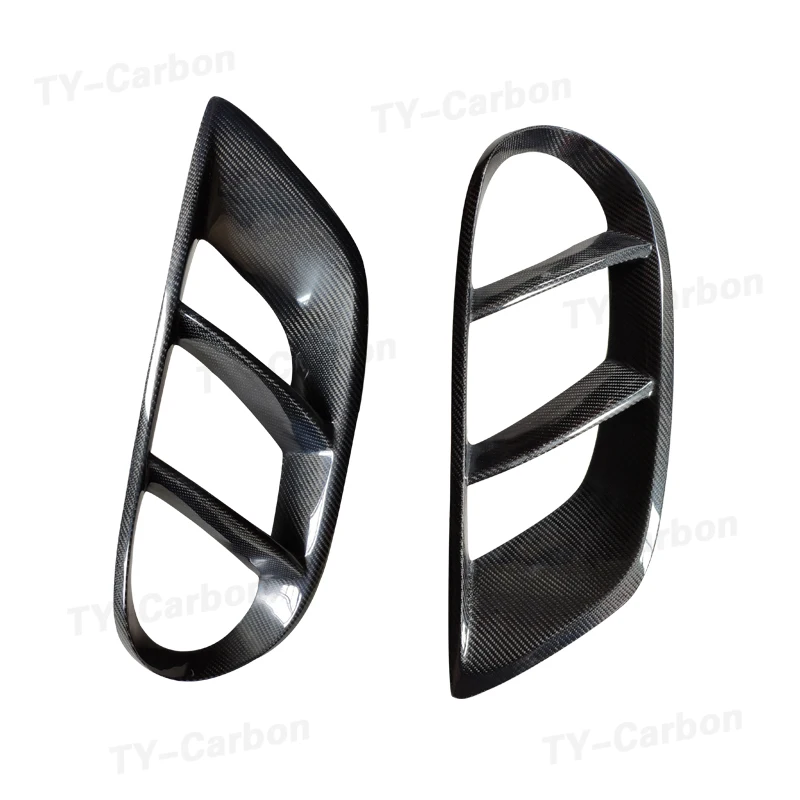 Carbon Fiber Front Bumper Air Vent Outlet Cover Trim Fog Lamp Frame Parts For Benz W205 C43 C180 C200 Sport 2015- car exterior accessories