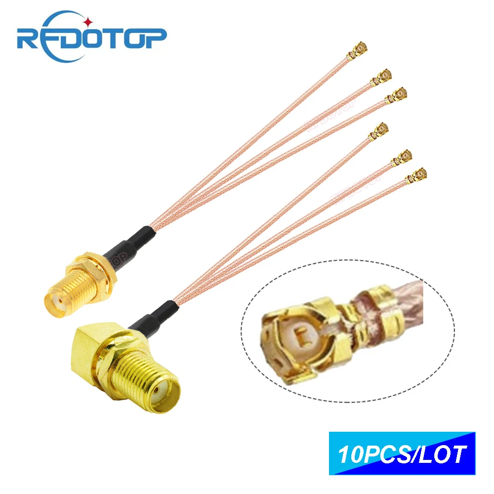 

10PCS/lot RFDOTOP RG178 Cable RP-SMA / SMA Female to 3 x u.FL/IPX/IPEX1 Splitter Pigtail Combiner RF Coaxial Adapter Assembly