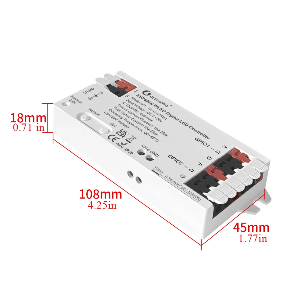 Description Picture 3 of itemESP8266 WLED LED Controller Dynamic RGB 800IC DIY App Control For WS2811 WS2812 SK6812 TM1814 WS2813 WS2815 Strip Light