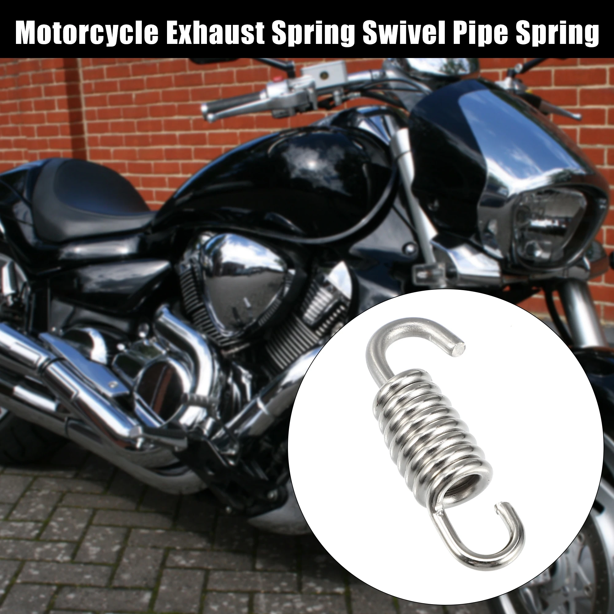 Motoforti 2 Stück 4 Stück 6 Stück 43mm 58mm Schalldämpfer Auspuffrohrfeder für Motorrad Universal Edelstahl Silberfarben – Detail 1
