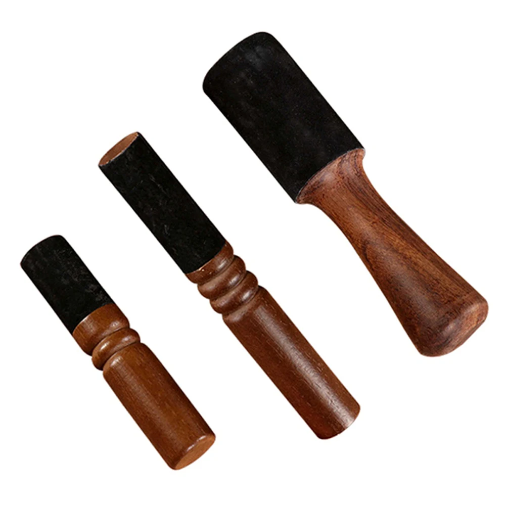Microphone Cover 12/18cm Tibetan Singing Bowl Leather Stick Handmade Tibetan Buddhist Meditation Mallet