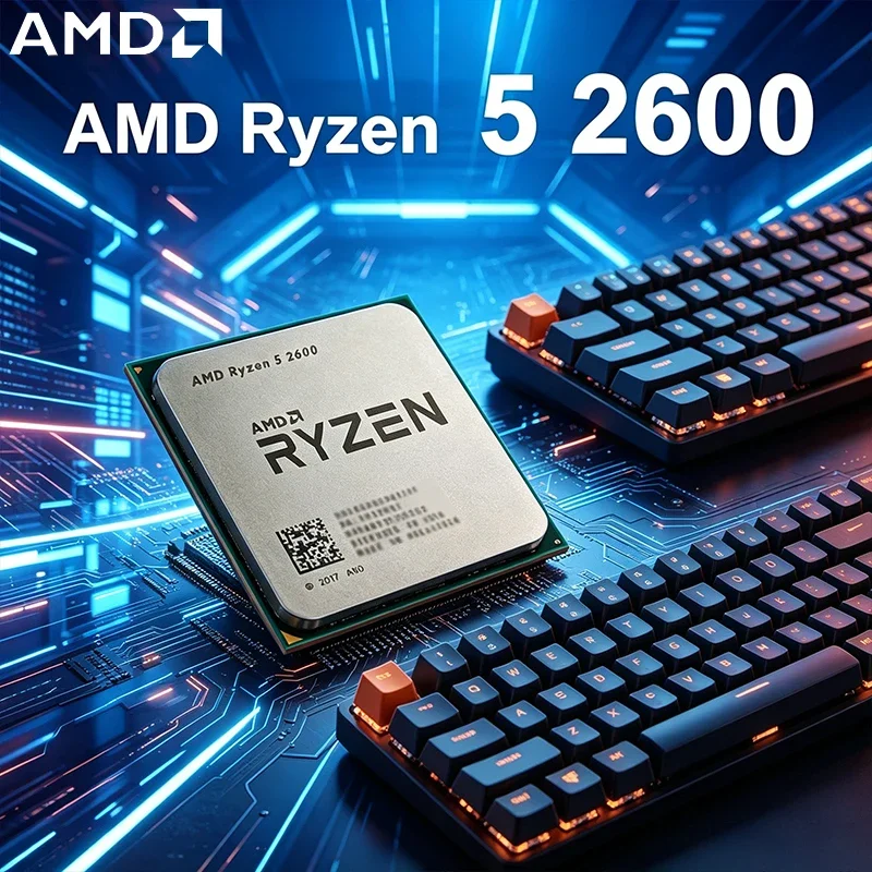 AMD Ryzen 5 R5 2600 6코어 12스레드 CPU ? 3.4GHz, AM4 소켓, 16MB L3 캐시, DDR4 지원 데스크탑 프로세서