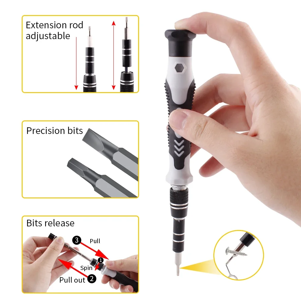 Screwdriver Set 115 in 1 Car Maintenance Portable Small Toolbox Mobile Phone and Computer Disassembly