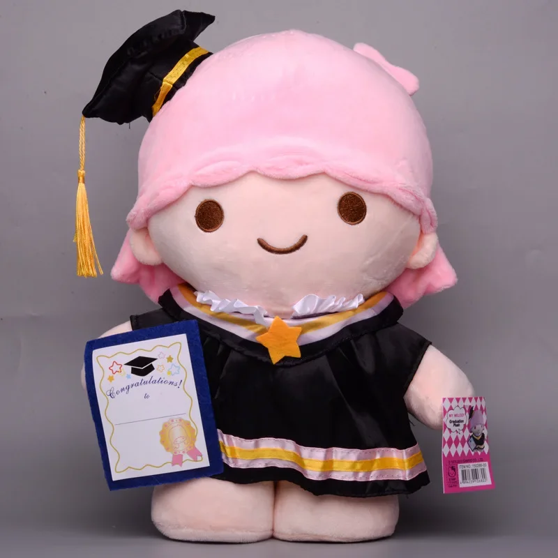 Sanrios Kuromi Cinnamoroll My Melody HelloKittys Bachelor Uniform Series Stuffed Plushie Doll Kawaii Cute Plush Toys Gift 35cm