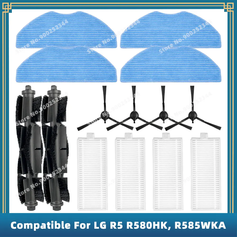 Sobressalentes Acessórios Escova Lateral Principal Filtro Hepa Mop Cloth Compatível para lg r5 R580hk R580wk R585hka R585wka Peças