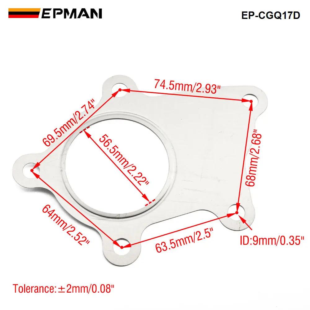 EPMAN 10PCS/LOT T3/T4 Turbo Discharge Gaskets A/R.63 Discharge Gaskets EP-CGQ17D