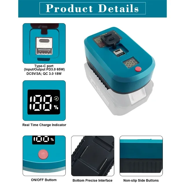 다양한 전원 도구 브랜드에 호환되는 18V 리튬 이온 배터리용 고속 충전기