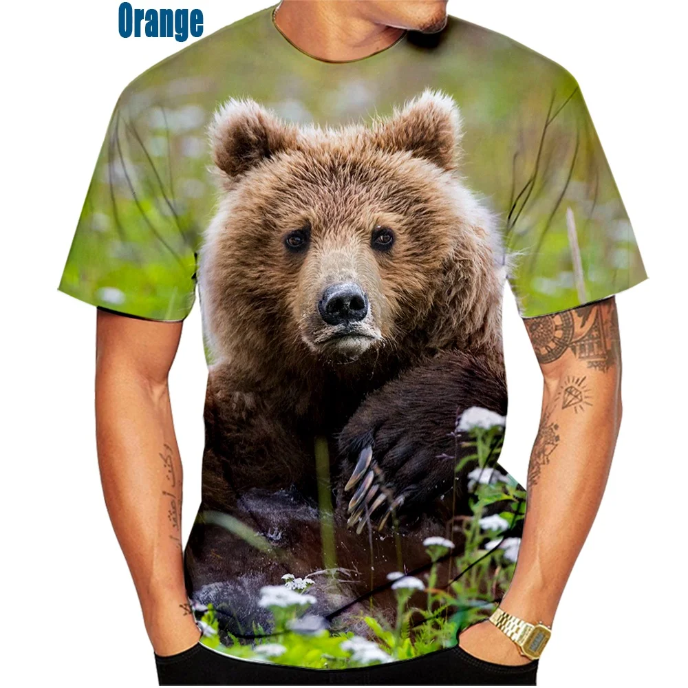 

Summer fashion animal short sleeve bear 3D printed short sleeve T-shirts