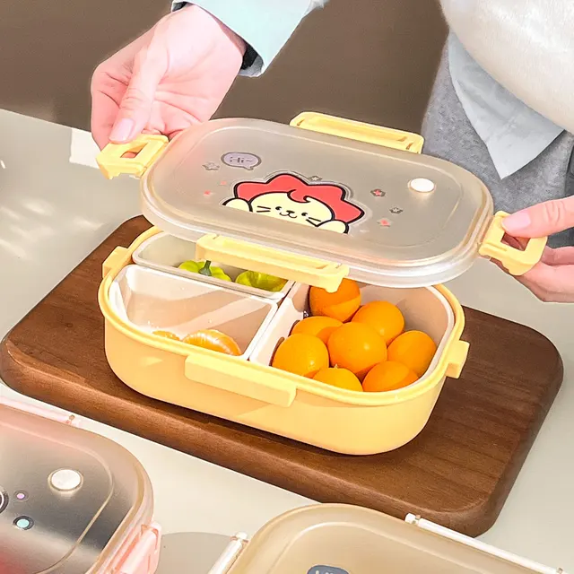 Bento box infantil de 3 compartimentos: Hermético y Apto para Microondas | Emoape