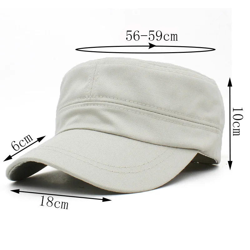 Classic Vintage Men Military Hat Adult Fashion Summer Autumn Brand Solid Adjustable Flat Top Cap For Women Z12X04 2