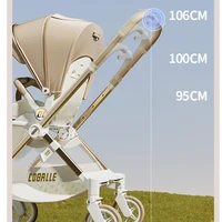 Poussette bébé luxueuse réversible avec siège réglable, pliable, pour nouveau-né et nourrisson, position haute 5