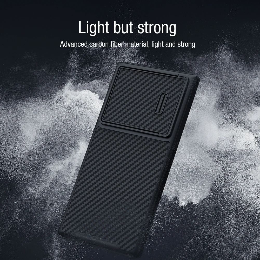 

Чехол из синтетического углеродного волокна для Samsung Galaxy S23 Nillkin, сдвижная линза для камеры, пружинный чехол для Samsung S23 S23 + Ultra Plus