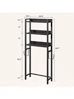 Over The Toilet Storage Rack 3 Tier Bathroom Organizer Over Toilet Freestanding Space Saver Toilet Stand with 2 Hooks Ba 2