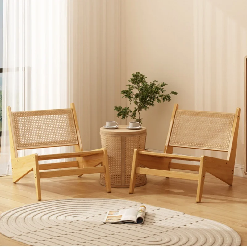 Wicker Chair Casual Chair Bedroom Single Sofa Chair Homestay Lounge Chair New Armchair Japanese-style Backrest Chairs New Sales