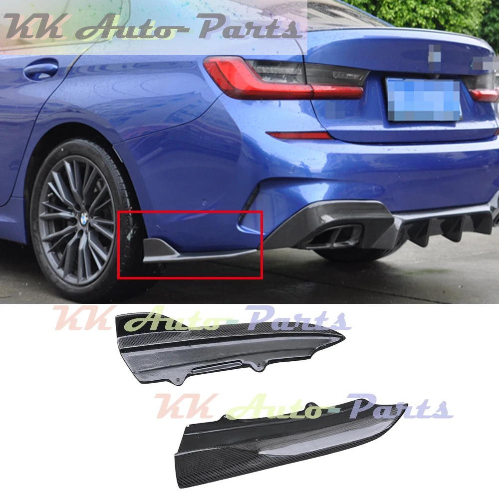 

For BMW G20 M Tech 2pcs Real Carbon Fiber Diffuser Rear Bumper Splitters Side Splitter Spoiler Auto Tuning