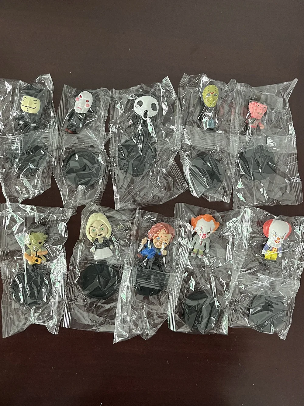 Figuras de acción del Joker Freddy Jason, modelos de PVC, juguetes de decoración, regalos de muñecas, novia de Chucky, Pennywise SAW Friday, 10 unidades por juego