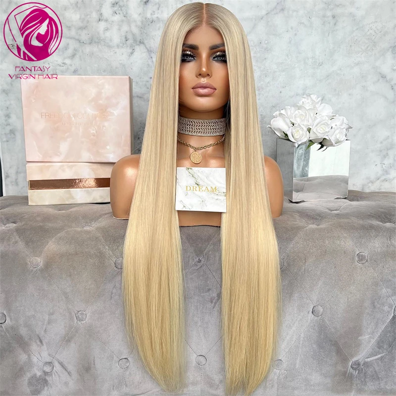

Silky Straight Human Hair Full Lace Wigs Warm Honey Blonde Brown Highlights 13x6 Lace Frontal Wig Women Virgin Hair Sale