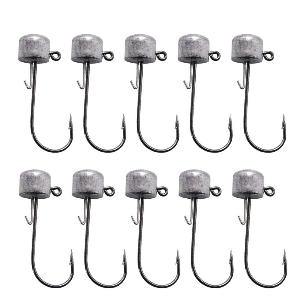 10Pcs Ned Rig Jig Head Finesse Mushroom Jig Heads for Soft Plastic Bait for Ned Rig Technique