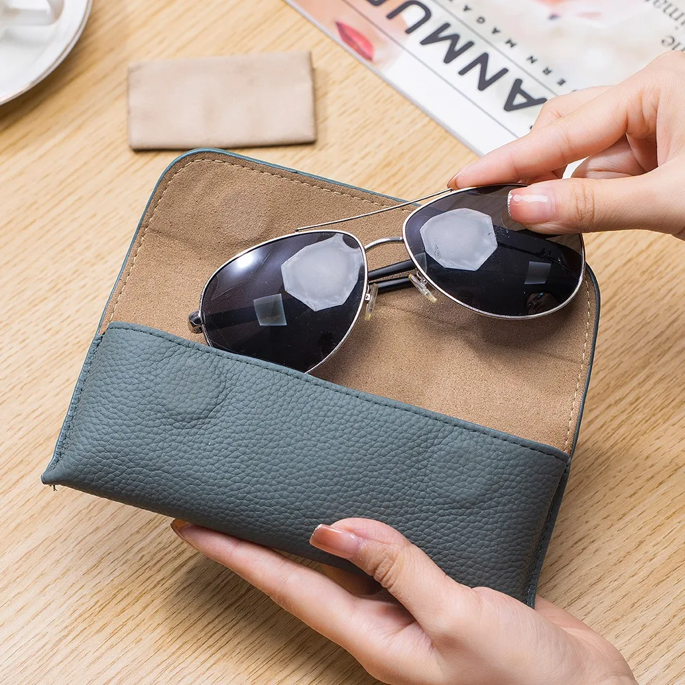 Premium Genuine Leather Eyewear Storage Pouch & Protector