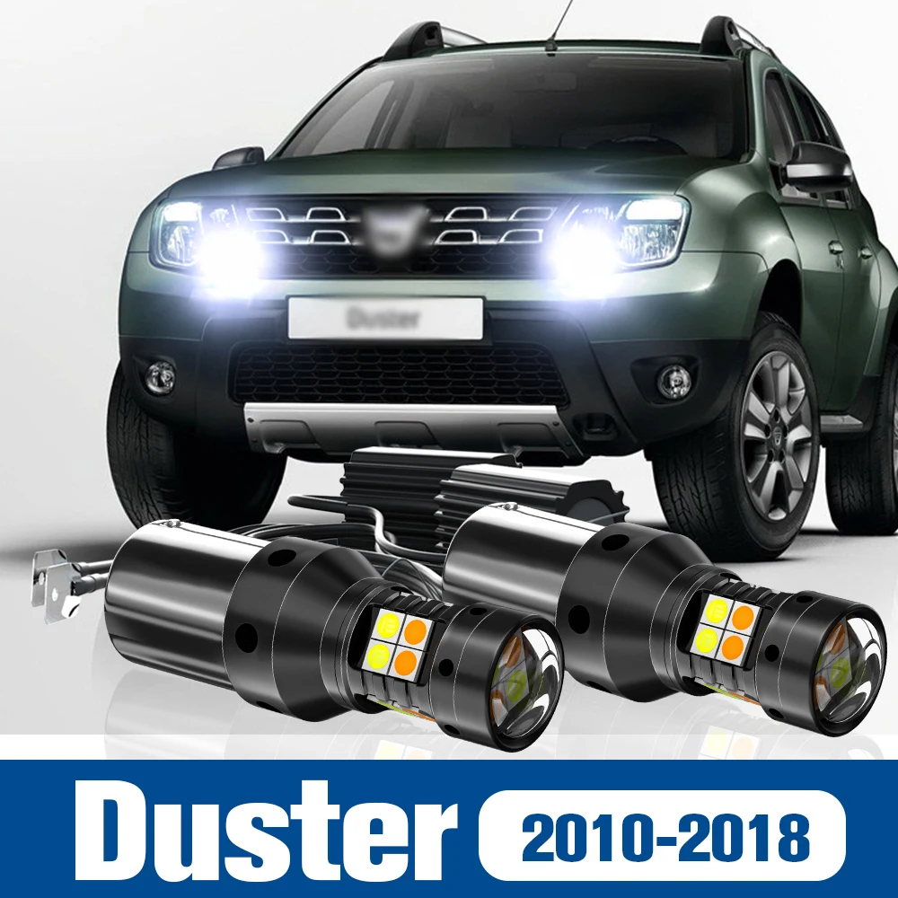 

2pcs LED Dual Mode Turn Signal+Daytime Running Light DRL Accessories Canbus For Dacia Duster 2010-2018 2011 2012 2013 2014 2015