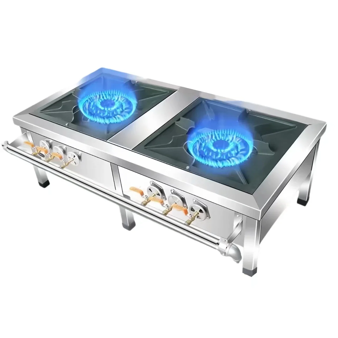 Factory Hot Selling High Quality Assurance Commercial Stainless Steel Iron Burner Gas Stove Double Burners