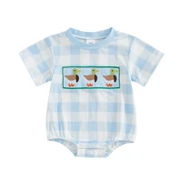 Infant Baby Boy Mallard Duck Clothes Summer Short Sleeve Romper Newborn Country Boy Farm Outfit 1