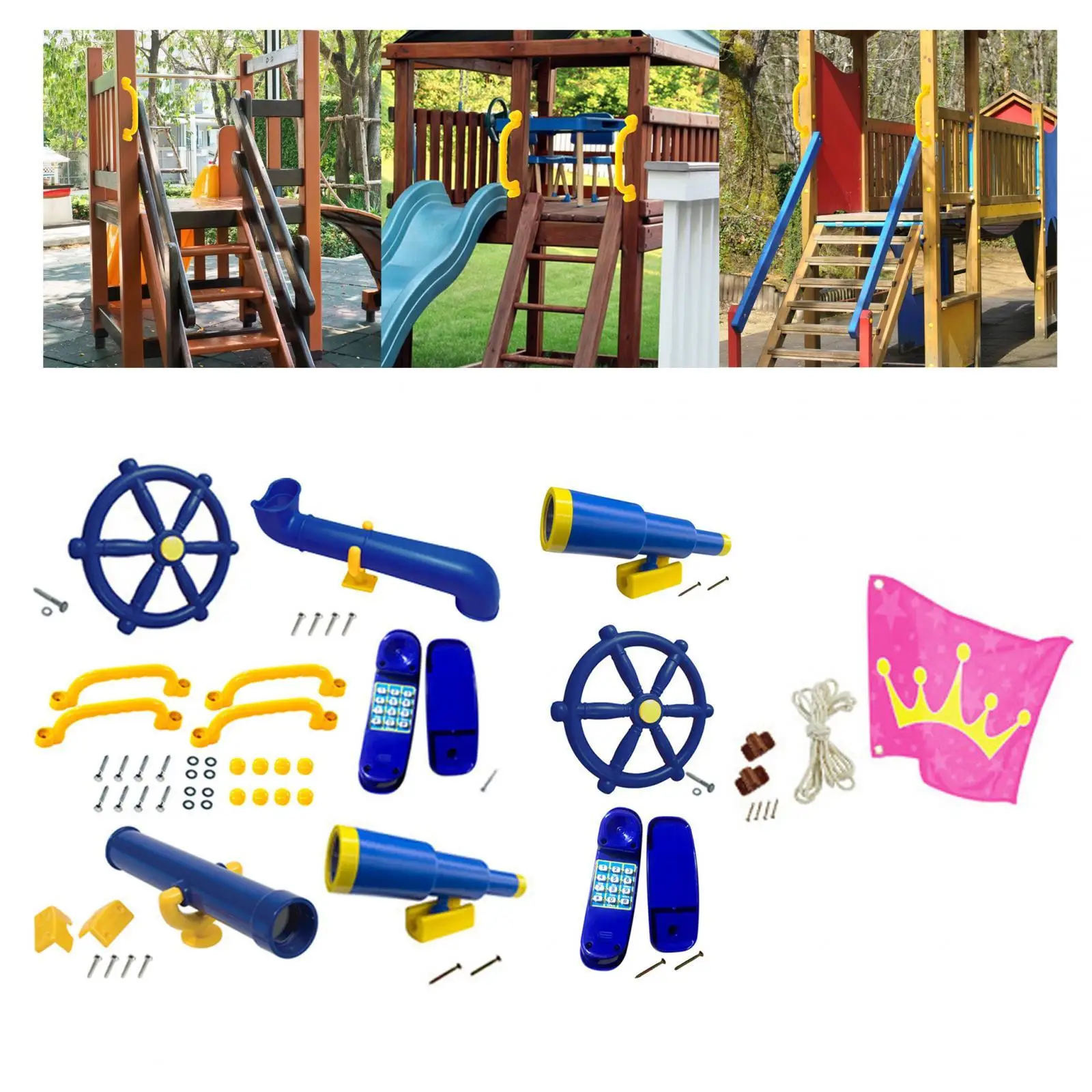 Playground Equipment Pirate Ship Parts for Backyard Outdoor Jungle Gym 3
