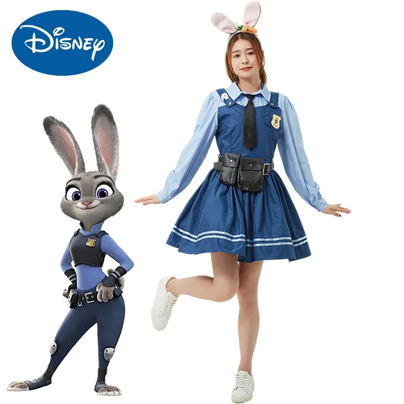 

2023 New Disney Zootopia Judy Hopps Cosplay Costumes Women Female Anime Dress Kawaii Rabbit Halloween Carnival Party Clothing