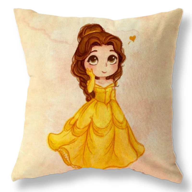 Disney Princess Pillowcase Mermaid Snow White Cinderella Aurora Ariel Belle Jasmine Pocahontas Princess Pillow Cover Girl