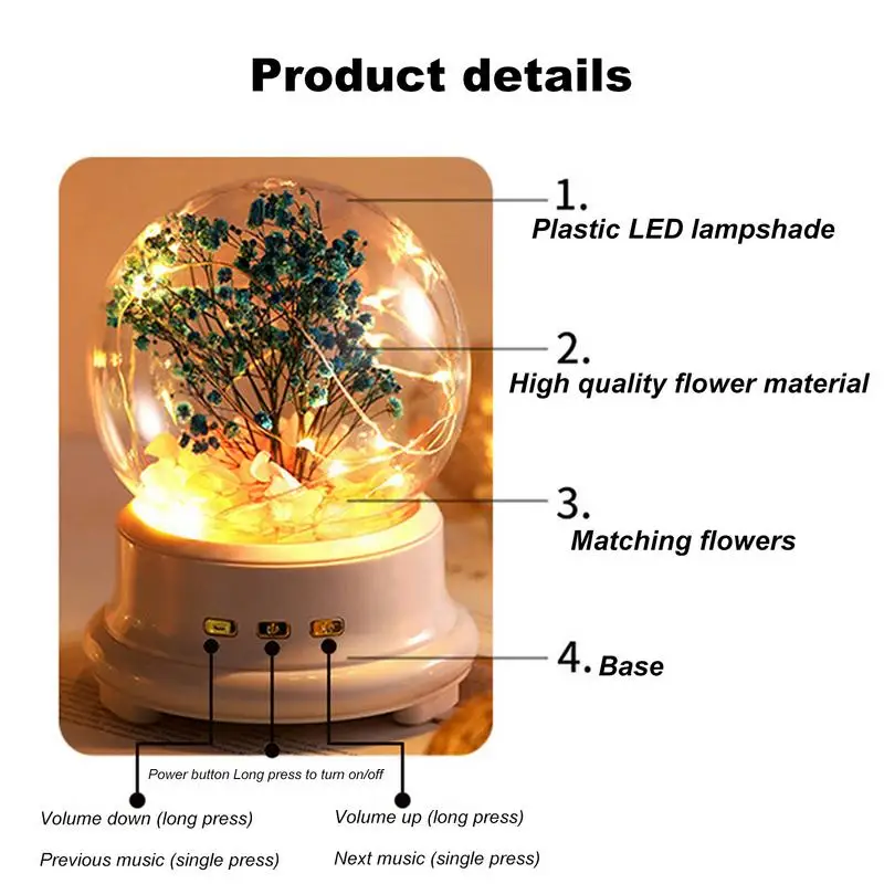 Crystal Ball Wireless Speaker Wishing Bottle Sound Box Ball Light Show Wireless Speaker Speakers Ornament Light Up For Her