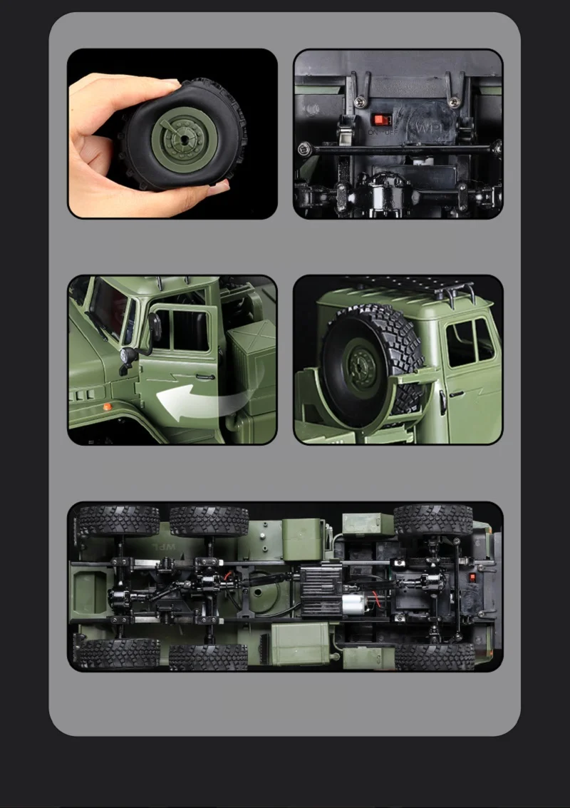 WPL Military Truck B36/3 B36 E-1 Car RC Truck Transport Vehicle Trailer 1/16 Full Scale Military Mode Crawler Monster WPL CAR 5
