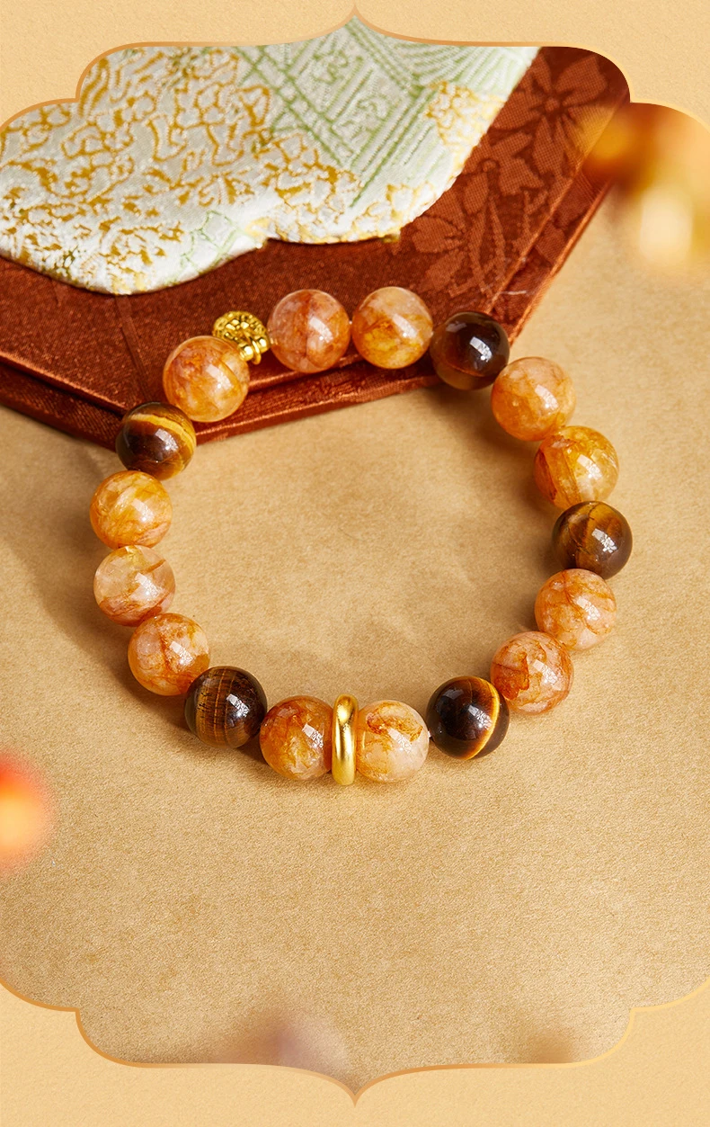 Mode Natürliche Tigerauge Stein Armbänder Buddha Healing Imitation Bernstein Perlen Armreif für Männer Frauen Yoga Energie Schmuck Geschenk – Detail 5