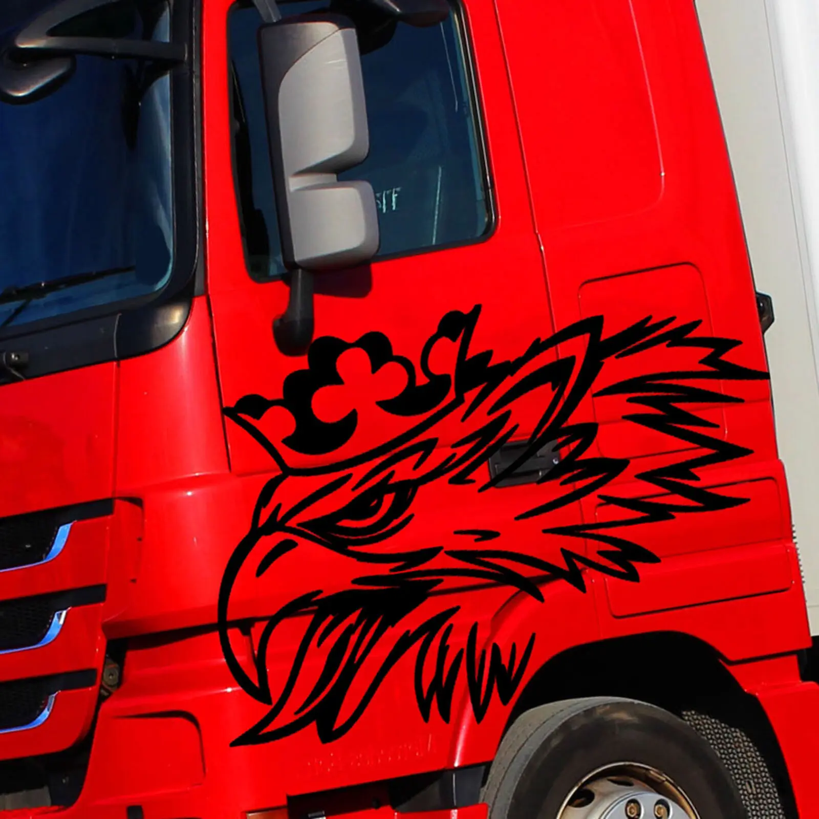 Für 2Pcs Griffin Decor 120cm x 55cm Folie Aufkleber Schwarz Scania Lkw KX037